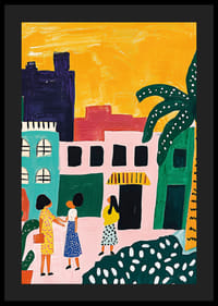 Colorful city scene full of life and tropical warmth-4