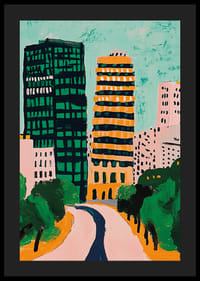 Färgsprakande stadssilhuett ger livfull energi och kreativitet-4