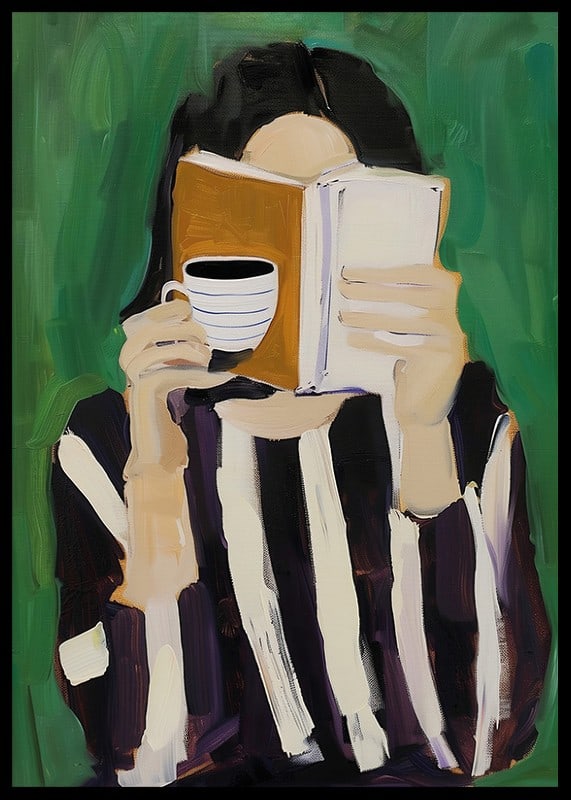 A quiet moment of reading with a cup of coffee in the safe grip of your hand-12