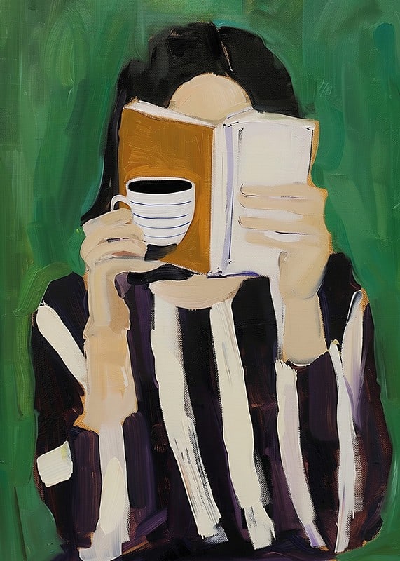 A quiet moment of reading with a cup of coffee in the safe grip of your hand-12