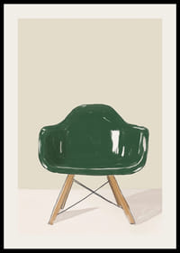 Elegante silla verde brillante, perfecta para un minimalismo elegante.-2