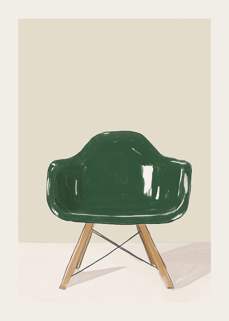 Elegante silla verde brillante, perfecta para un minimalismo elegante.-12
