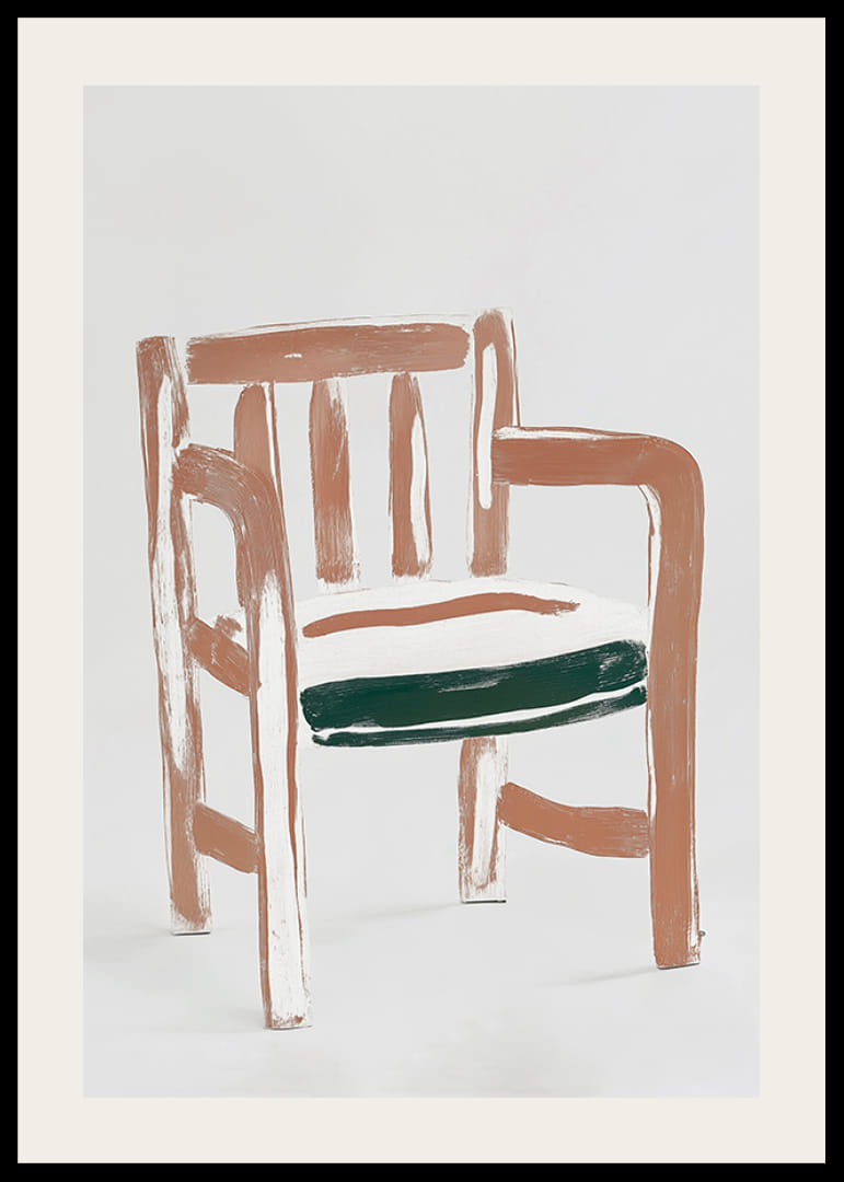 Abstract, earthy chair in brushstrokes, capturing timeless design-12