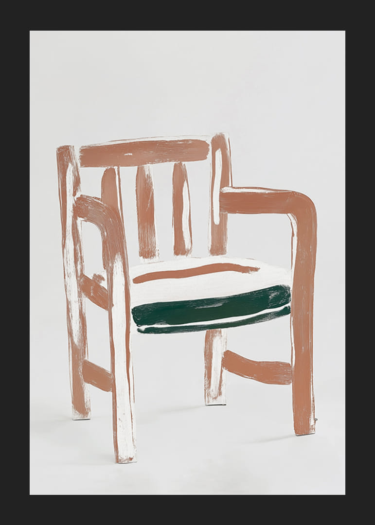 Abstract, earthy chair in brushstrokes, capturing timeless design-12