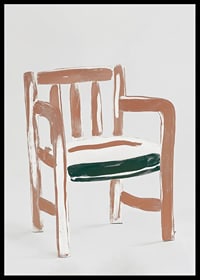 Abstrakt, jordnära stol i penseldrag, fångar tidlös design-6