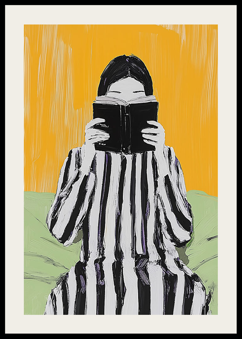 En stilig scene for avslapning, der lesing møter fargerik minimalisme-12