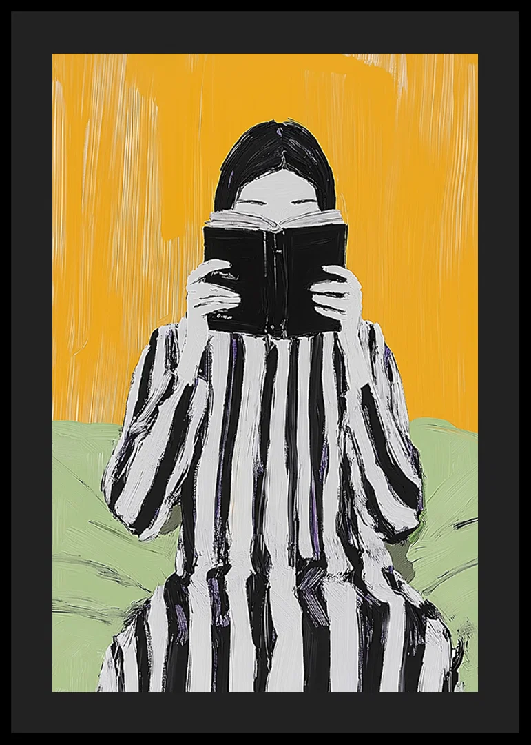 A stylish scene of relaxation, where reading meets colorful minimalism-12