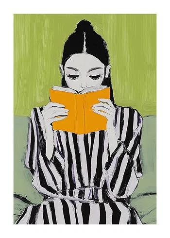 Poster Reading In Stripes