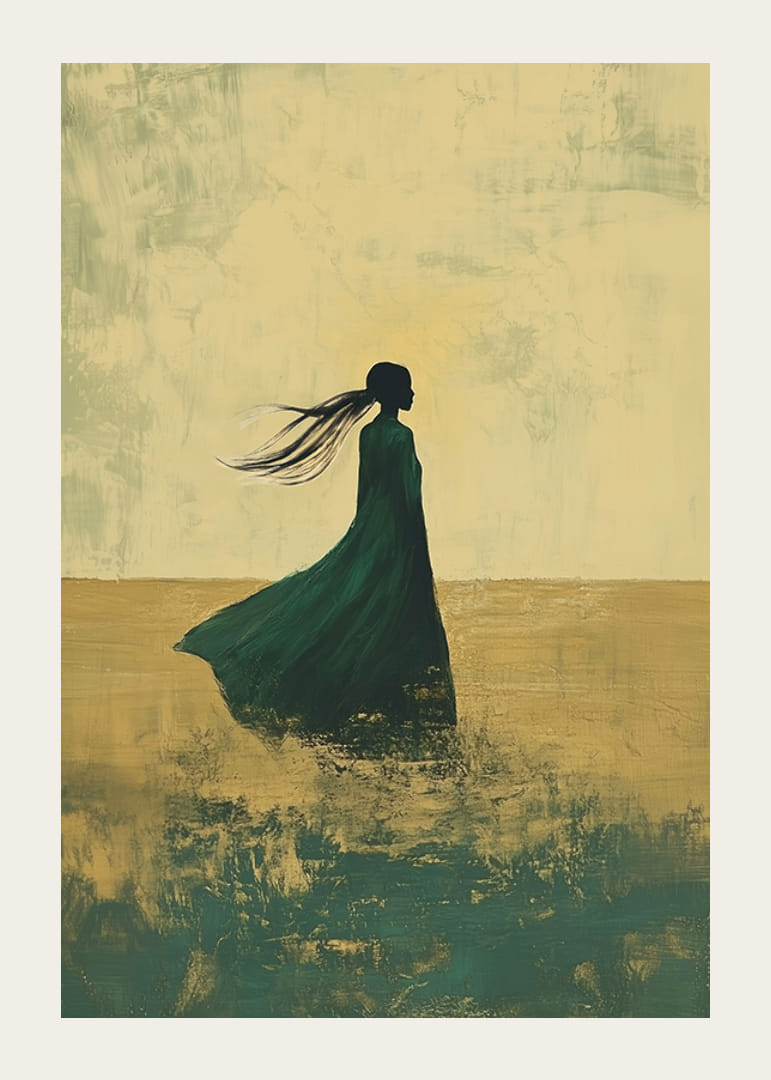 A dreamy silhouette against a golden horizon, filled with freedom-12