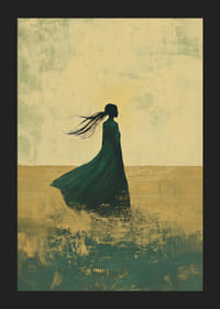 A dreamy silhouette against a golden horizon, filled with freedom-5