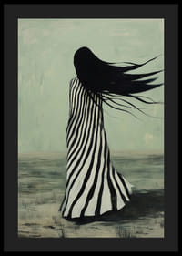 O figură enigmatică în haine în dungi este luată de vânt printr-un peisaj pustiu-4