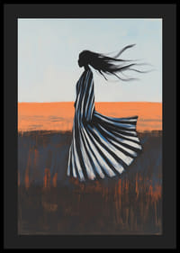 Silhuetten av en kvinna mot soluppgångens glöd ger en känsla av frihet-4