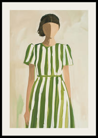 Ragyogó elegancia zöld csíkokkal a stílusos hangulatért-2