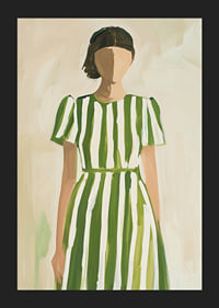 Elegancia radiante con rayas verdes para un ambiente con estilo.-5