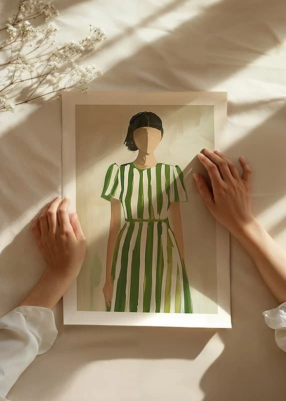 Radiant elegance with green stripes for a stylish atmosphere-12