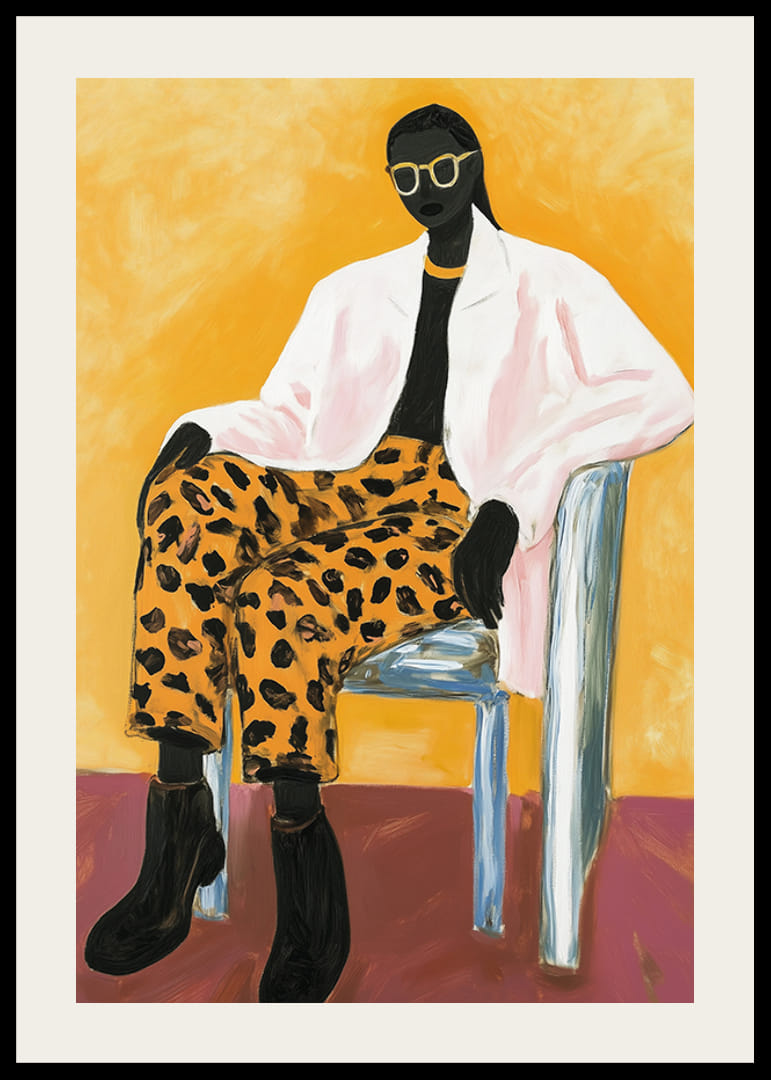 Un style élégant rencontre des couleurs vives dans une affiche de portrait artistique et moderne-12