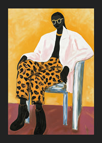 Elegant stil möter djärv färg i en konstnärlig och modern porträttposter-5