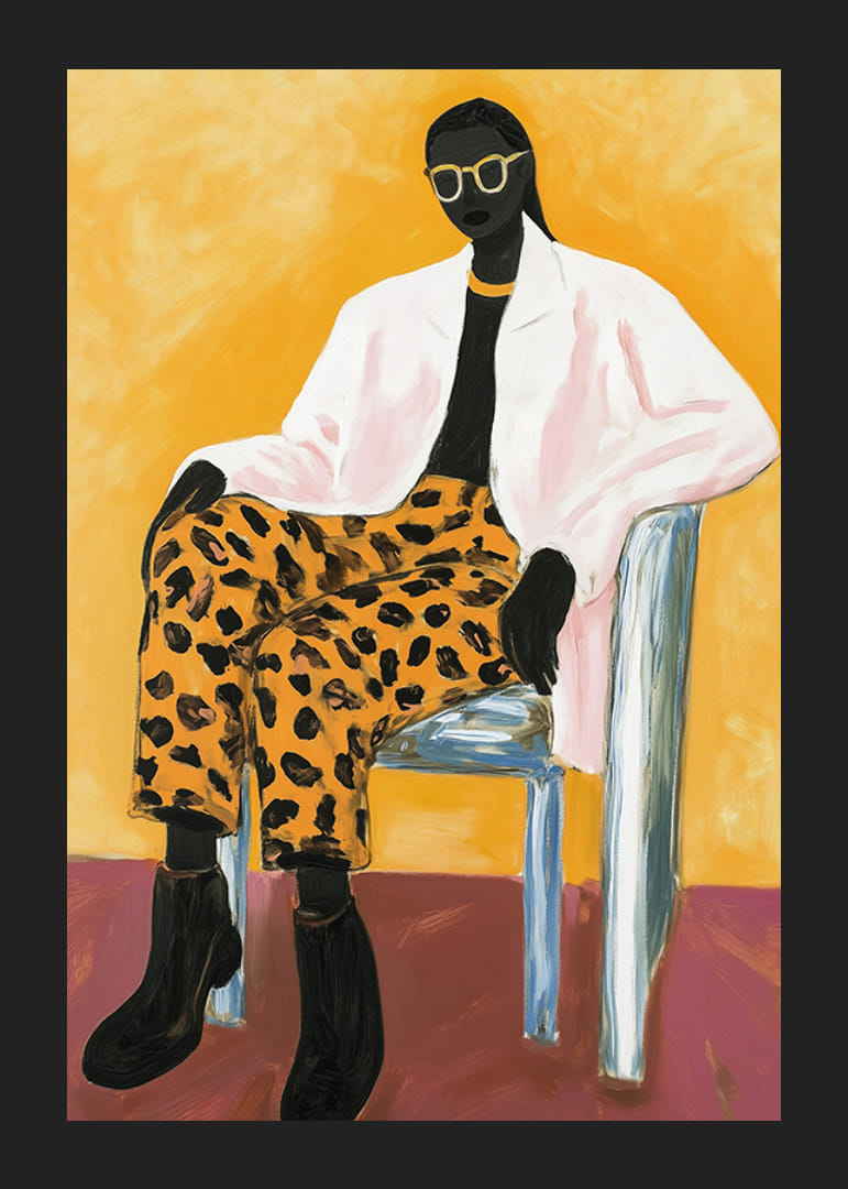 Un style élégant rencontre des couleurs vives dans une affiche de portrait artistique et moderne-12