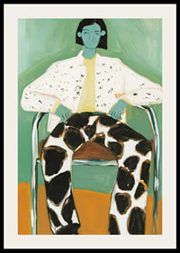 A stylish and colorful artistic figure in bold patterns-2