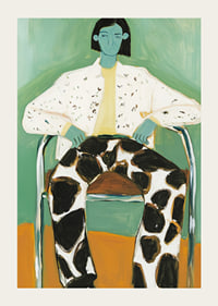 A stylish and colorful artistic figure in bold patterns-3
