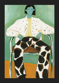 A stylish and colorful artistic figure in bold patterns-5