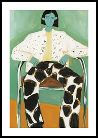 A stylish and colorful artistic figure in bold patterns-0