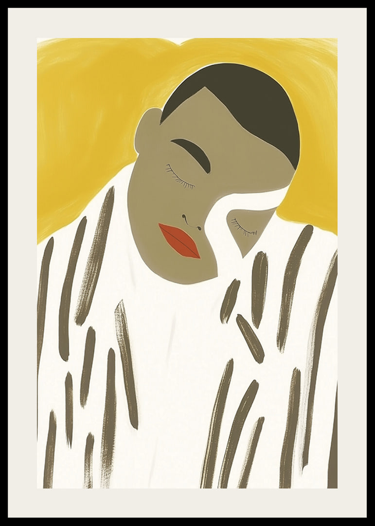 Minimalist portrait in earth tones captures serenity and elegance-12