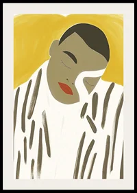 Minimalist portrait in earth tones captures serenity and elegance-2