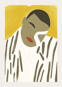 Minimalist portrait in earth tones captures serenity and elegance-3