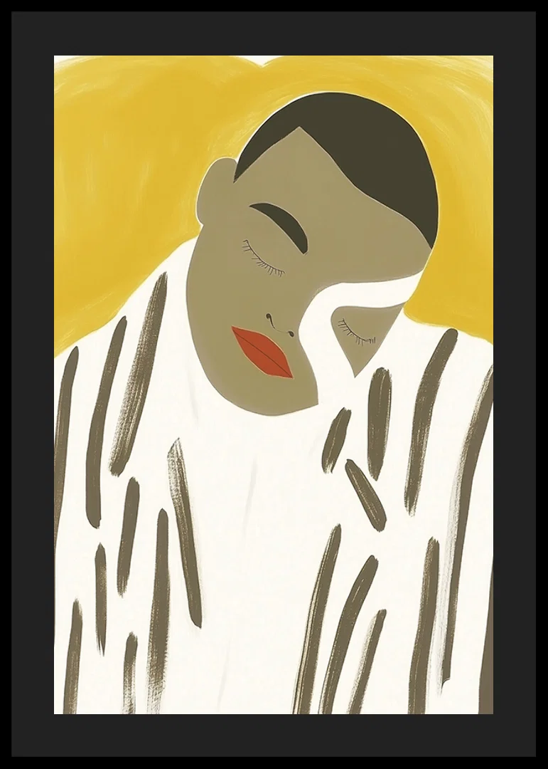 Minimalist portrait in earth tones captures serenity and elegance-12