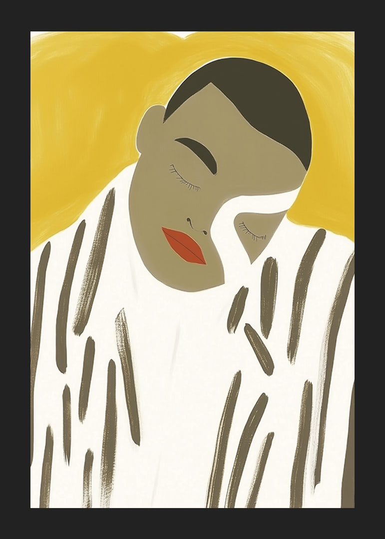 Minimalist portrait in earth tones captures serenity and elegance-12