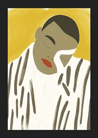 Minimalist portrait in earth tones captures serenity and elegance-5