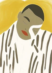 Minimalist portrait in earth tones captures serenity and elegance-7
