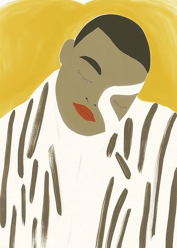Minimalist portrait in earth tones captures serenity and elegance-12