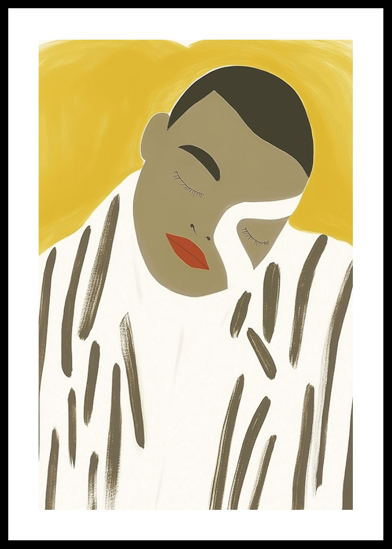 Minimalist portrait in earth tones captures serenity and elegance-12