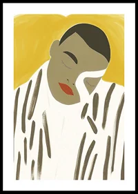 Minimalist portrait in earth tones captures serenity and elegance-0