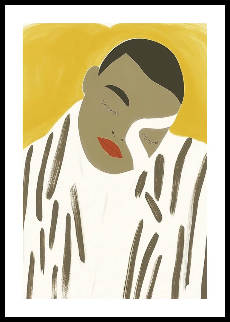 Minimalist portrait in earth tones captures serenity and elegance-12