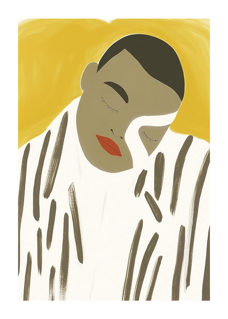Minimalist portrait in earth tones captures serenity and elegance-12