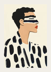 Stilig illustrasjon av en person med dristige, grafiske penselstrøk-3