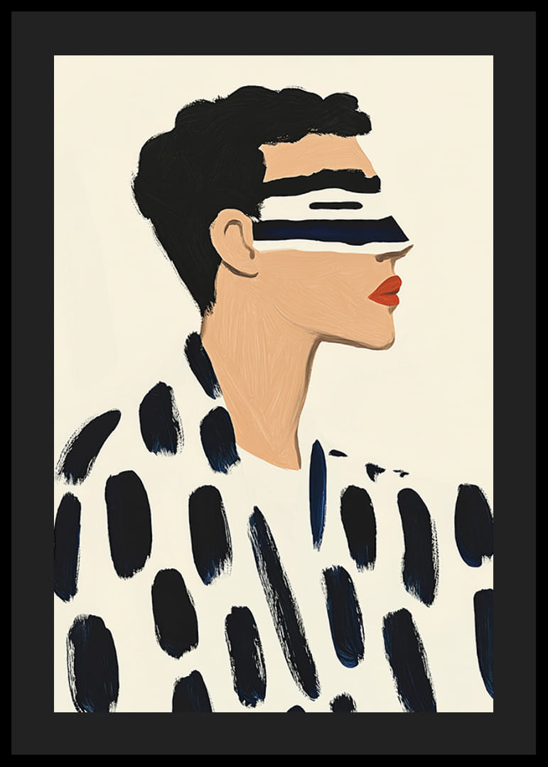 Stilig illustrasjon av en person med dristige, grafiske penselstrøk-12