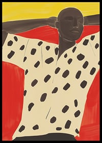 A relaxed figure contrasted with vibrant red-yellow tones-6