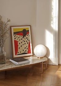 A relaxed figure contrasted with vibrant red-yellow tones-8