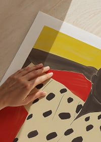 A relaxed figure contrasted with vibrant red-yellow tones-9