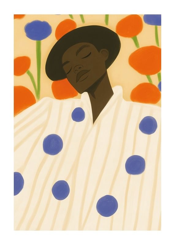 A peaceful rest surrounded by vibrant flowers and contrasting patterns-12
