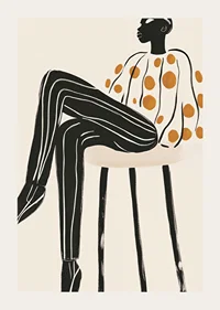 Stilren elegans och livfull design möts i denna konstnärliga poster-3