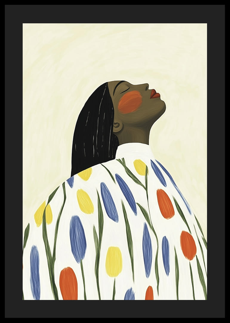 Egy nyugodt és elegáns nő időtlen pózban öleli át a természet színeit-12