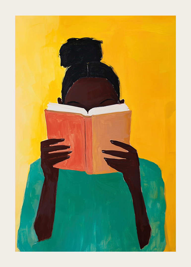 Libertad colorida en el placer de la lectura sobre un fondo soleado-12