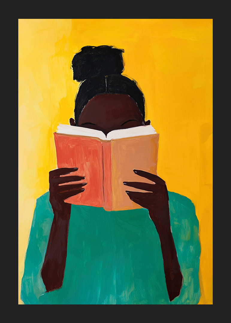 Libertad colorida en el placer de la lectura sobre un fondo soleado-12