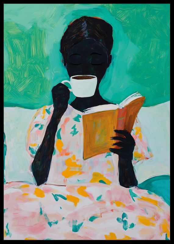 Détendez-vous dans un monde pastel avec un livre et un café pour une harmonie totale-12