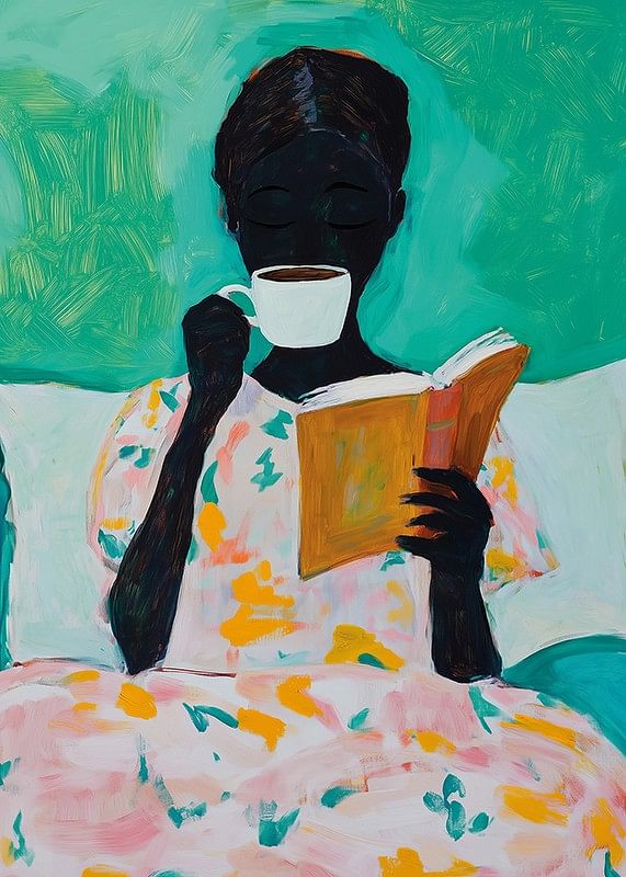 Détendez-vous dans un monde pastel avec un livre et un café pour une harmonie totale-12